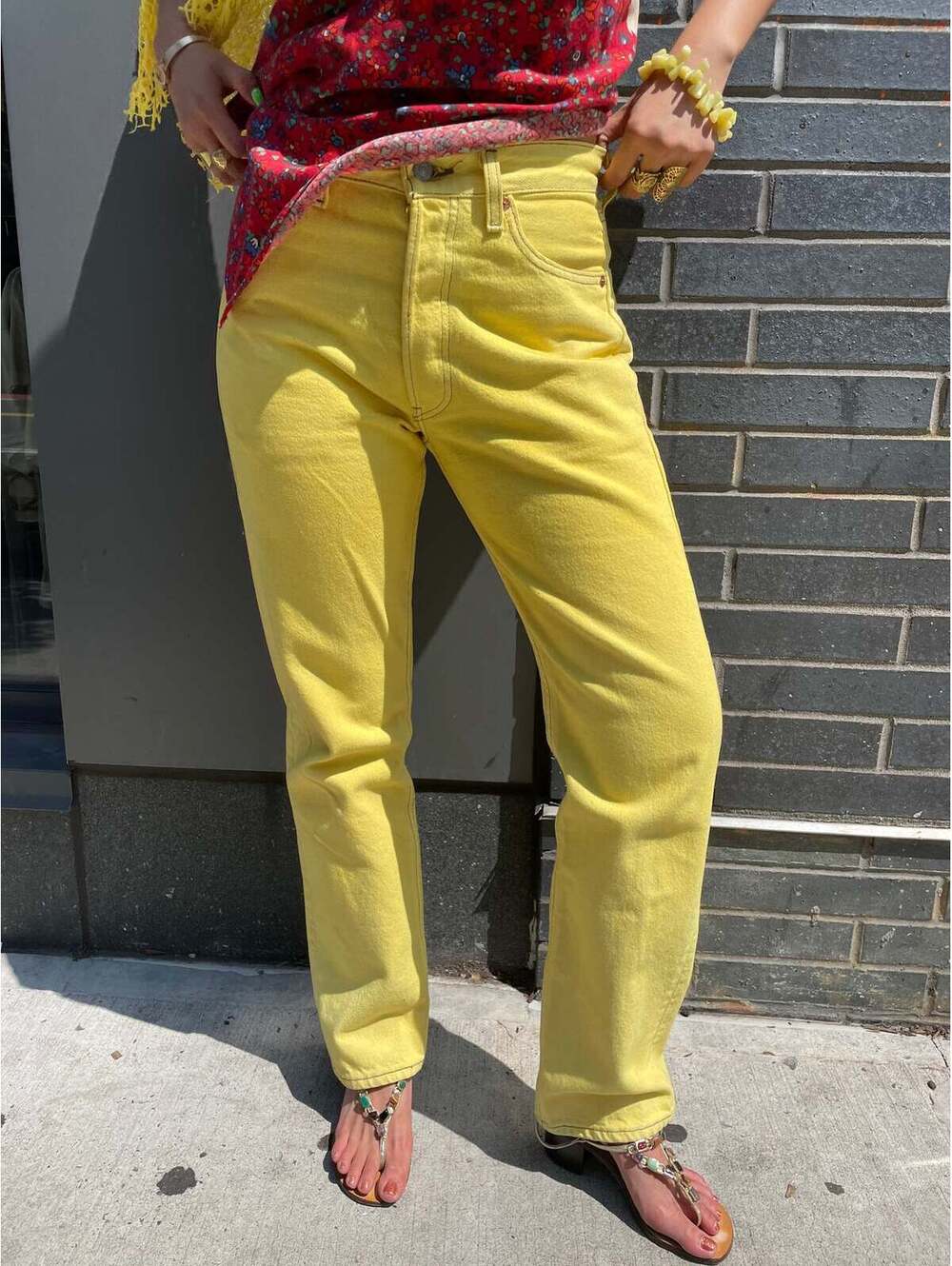 Levi's Yellow Contrast Stitch Jeans